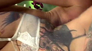 Tattooed MILF fucked in her wide open pussy from her fucker
