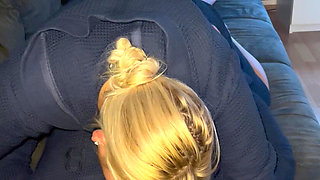 Blonde MILF&hot Boy Fucking in Bathrobe, Intense Hot Intimate Orgasmic Dirty Wet Hard