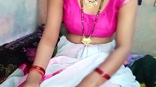 Hot Indian Aunty Pressed Her Big Tits And Got Great Pleasure By Massaging Her Step Sons Penis