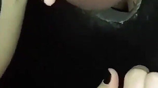 Wife at Gloryhole Blowjob at Adult Public Cinema