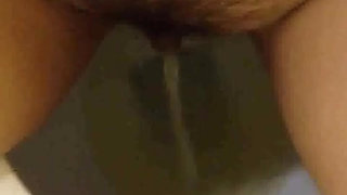 Peeing in toilet x3