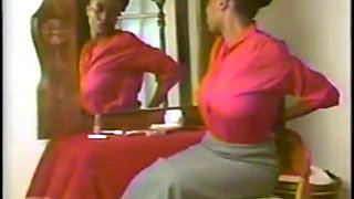 Elegant lady with buxom physique slipping into more comfortable attire