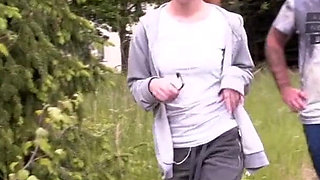 Sexy couple gets into the outdoor sex right after their daily routine,yoga and jogging