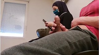 Naughty Doctor Sets Up Hidden Cam in Waiting Room - Muslim Slut Gets Caught with French Ball