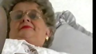 Dirty granny shows off and masturbates