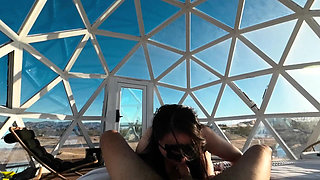 Chinese MILF Pleases Me with Her Tongue and Pussy Under a Glass Dome in Joshua Tree
