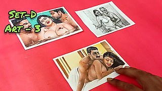 Erotic Art Or Drawing Compilation Of Sexy Desi Indian Big boobed women having sex with husband & Brother In law