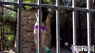 Mofos - long legged dark haired in a cage