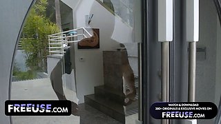 Freeuse cougar - landlord pounds stepmom and daughter-in-law (Cory Chase, Nicole Aria) all over the house