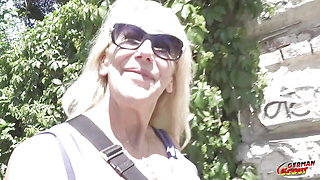 German Scout - Blonde GILF Mature Bianca Seduce to Rough Old Young Fuck at Model Casting