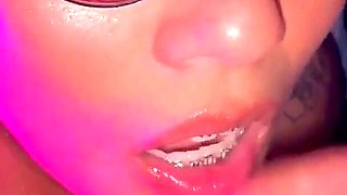 Sensual Blowjob with Deep Throat and Cum on the Face of My Slutty Girlfriend
