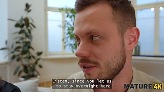 Mature4k. Moon Flower and polly yangs are having fun with a massive dick