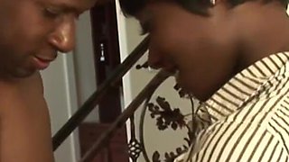 Short Hair Ebony Chick Rides and Blows Big Black Cock