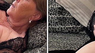 Granny S Back in Black 2 Dildo DP & Solo Masturbation Orgasms