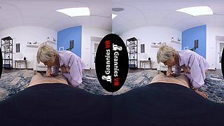 Lapdance and blowjob made by BIG boobs blonde