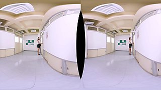 Asian hot babe VR office sex
