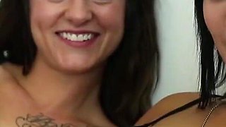 Tattooed Lesbian Hotties Nikki Hearts and Sammie Six Use Toys to Make Each Other Orgasm