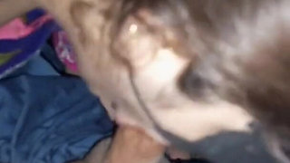 Sana Given a Blowjob and Sammer Cum in Her Hands