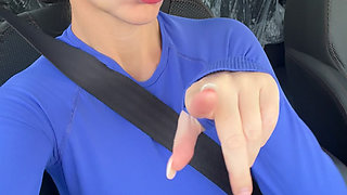 Stepmom driving to sport