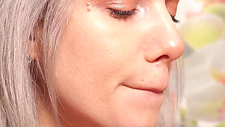 A Nymph in a Sweater Expands Her Holes by Inserting a Vibrator - Blowjob and Female Orgasm!