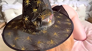 Cute Witch Masturbates with a Huge Magic Dildo