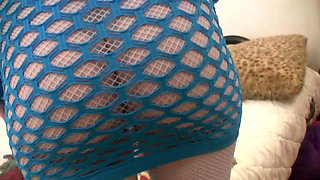 Gorgeous young redhead in pantyhose rides a hard cock