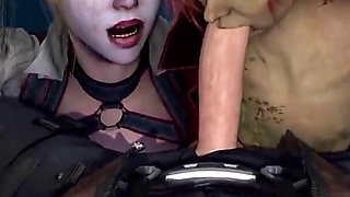 Harley Quinn and Ivy Deepthroating a Naughty Fucking Cock