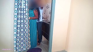 Desi Indian Big Boobs Telugu Stepmom Fucked by Stepson in Kitchen While Cooking
