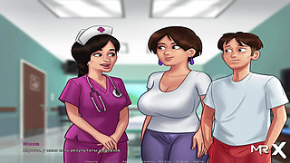 SummertimeSaga - Nurse plays with cock then takes it in her