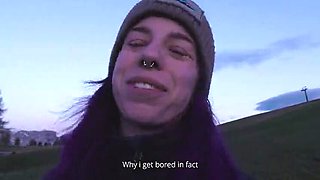Amateur Italian Vlogger Norage & Noranipix Outdoor Blowjob & Huge Facial Cumshot in 4K