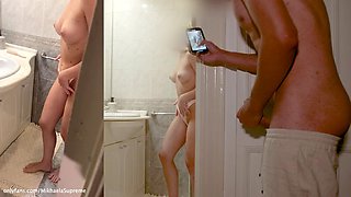 I can not believe ! My stebro filmed me masturbating in the bathroom