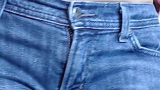 Tease in Tight Blue Jeans