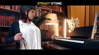 SHAME4K. Kinky cowgirl didnt expect to meet her student while masturbating