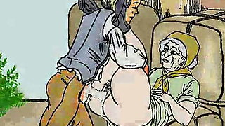 Guy fucks granny on the bales! Porn cartoon