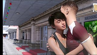 Hentai visual novel featuring an inexperienced brunette with a big ass