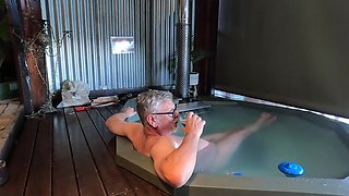 Ebony MILF Gets Her Ass Eaten and Pussy Fingered in a Hot Tub