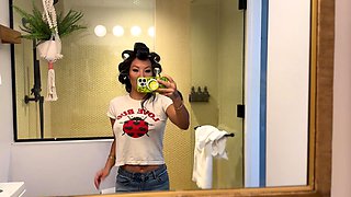 Busty brunette bitch with big boobs