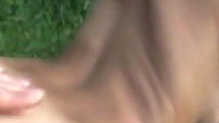 A blonde girl with big tits loves getting fucked outdoors by her boyfriend