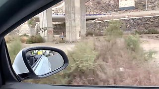 Hot brunette milf in blck stockings agrees for a quick sex in my car for some cash