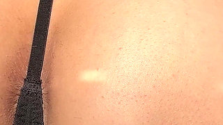 G String Oily Asshole & Pussy Teasing