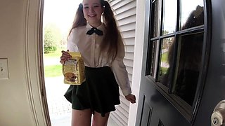 Katie amateur brunette girl toying pussy with a vibrator