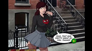 Spiderman Fucks MJ Hard - Big Cock Blowjob & Tight Pussy Pleasure