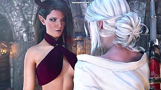 Anime babe gets naughty in 3D game adventures