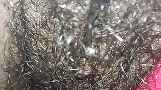 Rubbing My Busy Hairy Tight Pussy Closeup