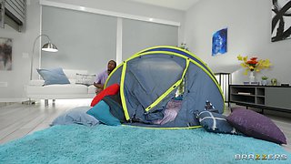 Sneaky Butt Flap Tent Fucking part 2: Interracial Threesome Camping with Lucy Doll, Penelope Kay and BBC Damion Dayski