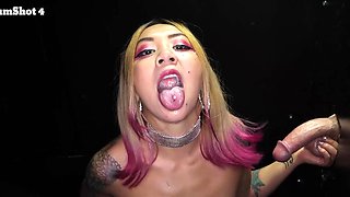 Compilation of girls sucking through a hole and swallowing cum - Candice Dare