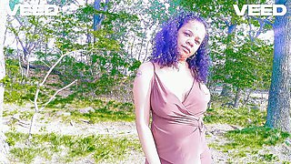 Jamaican ebony beauty Boricualovenyc enjoying a public nude beach and yoga session