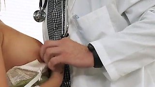 Slutty blonde gets fucked by the doctor