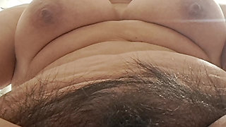 Mom's mature pussy is fat and hairy, perfect for fucking.