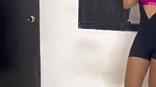 Beautiful Skinny Brunette Pays the Rent with Her Perfect Body. English